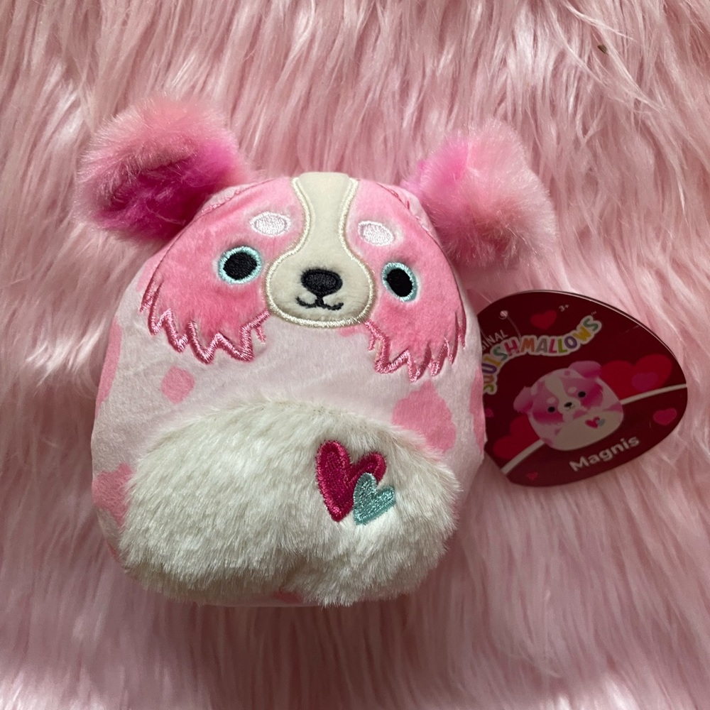 Magnis the Aussie shepherd 4.5" Squishmallows Valentines Squad Plush Stuffed Dog